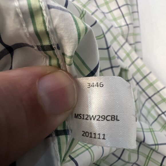 Peter Millar Shirt Top Men's XL CHECKERED 100% cotton Long Sleeve Pirate button - Picture 7 of 7